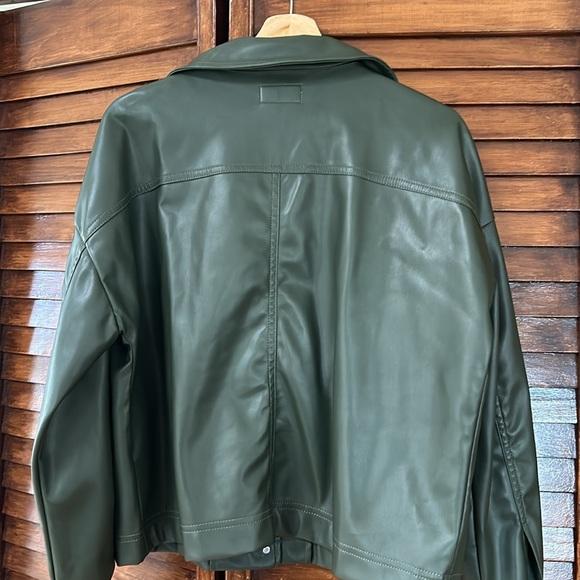 Green Faux Leather Jacket - Pine Green - Medium - from Left on Thread - Picture 6 of 6